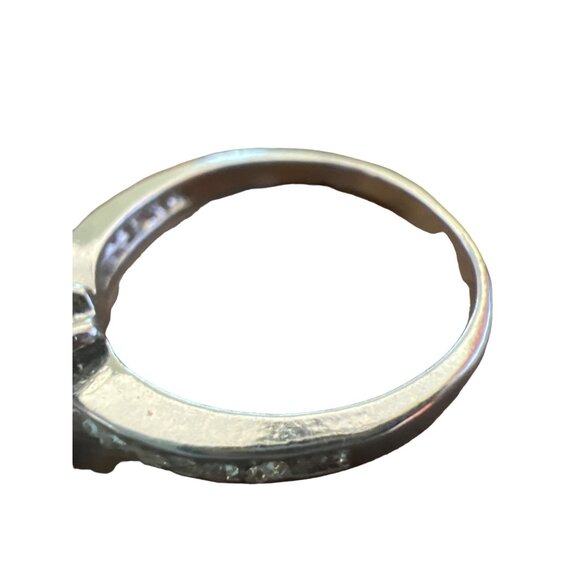 Sparkly 1 carat Engagement Ring Platinum White Gold Silver Tone Prong Set SZ 9.7 - Picture 14 of 15